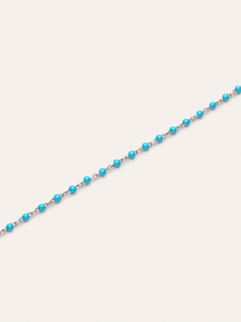 Pulseira Dots Turquoise Enamel Aço