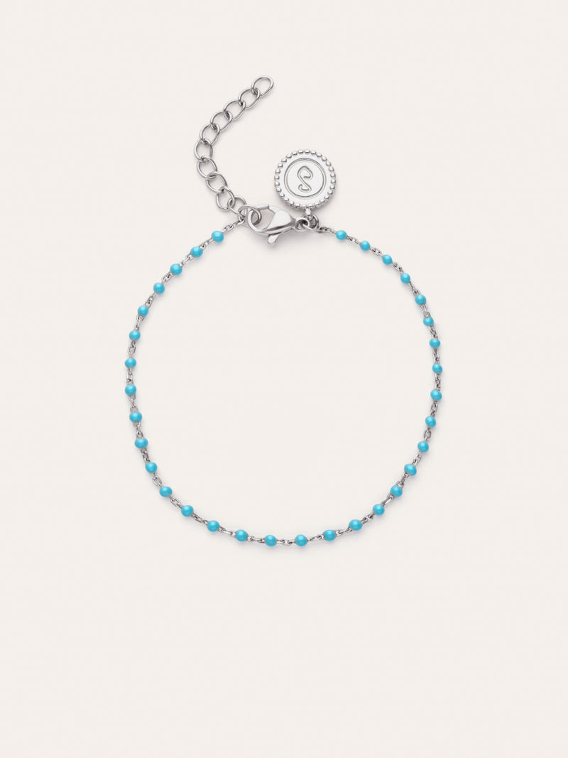 Pulseira Dots Turquoise Enamel Aço
