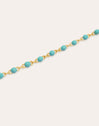 Pulsera Dots Turquoise Enamel Plata Baño Oro