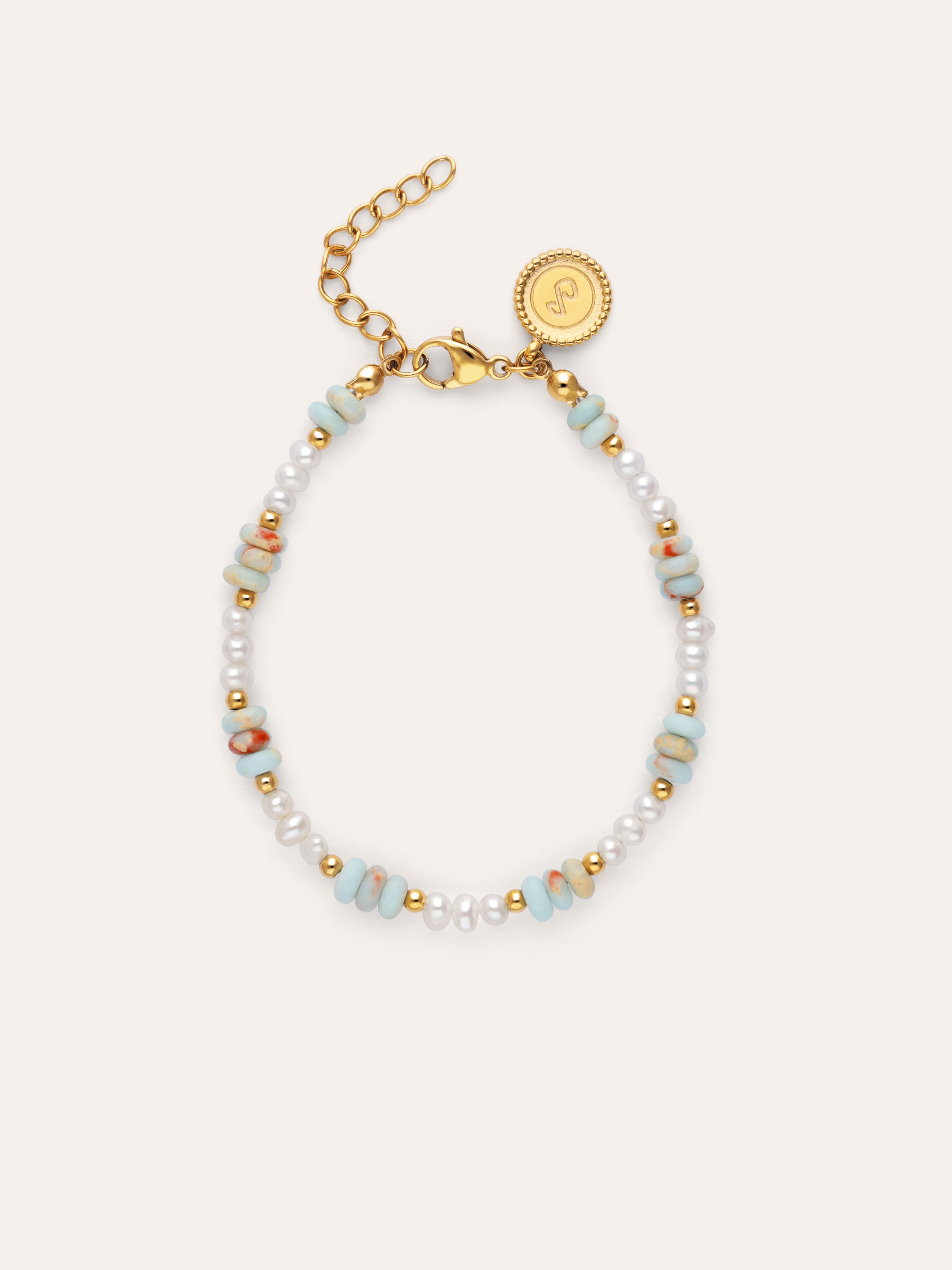 Daylight Pearls Stainless Steel Gold Bracelet