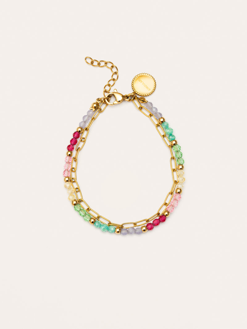 Pulseira Dye Dots Pastel Aço Banho de Ouro