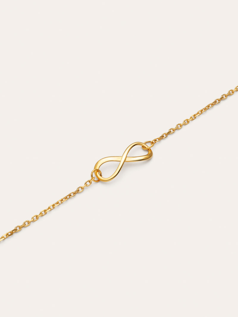 Pulseira Infinito Aço Banhada a Ouro