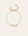Pulseira Infinito Aço Banhada a Ouro