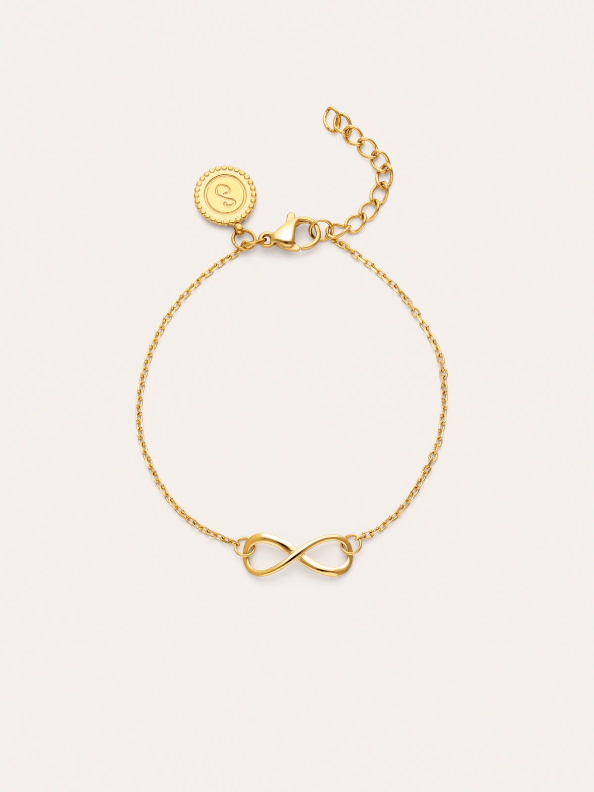 Pulseira Infinito Aço Banhada a Ouro
