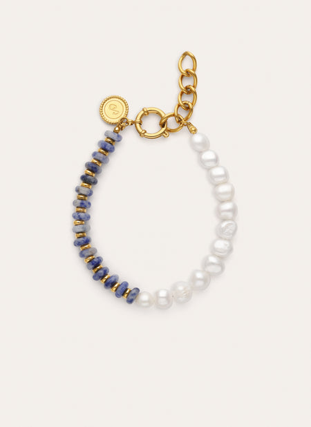 Bracelet Indigo Pearl Acier Plaqué Or