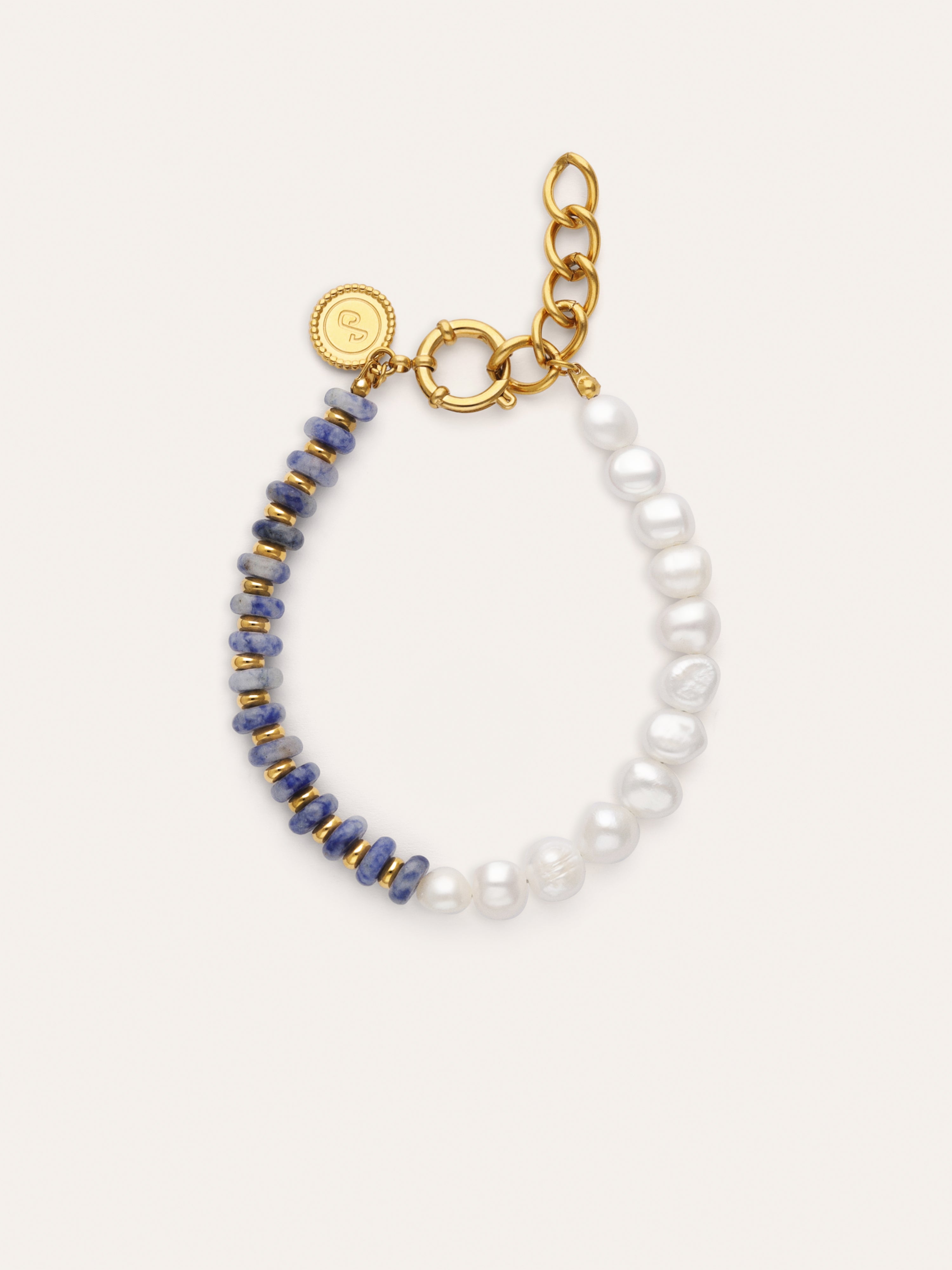 Bracelet Indigo Pearl Acier Plaqué Or