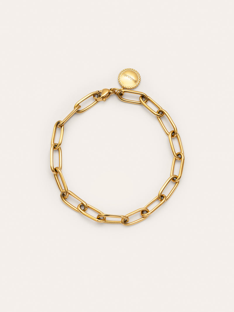 Bracelet Link Acier Plaqué Or