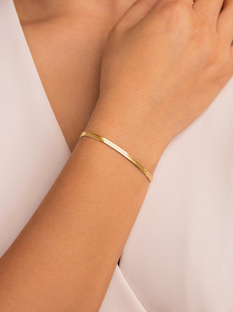Bracelet Lisse S Acero Baño Oro