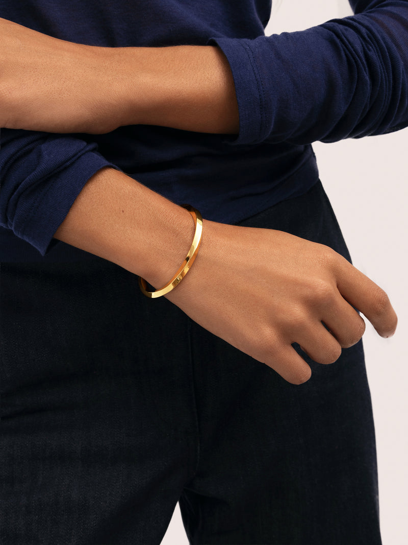 Brazalete Lizze Acero Baño Oro