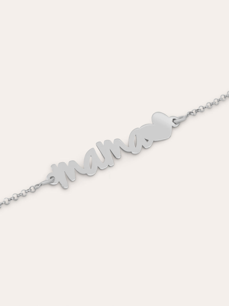 Pulseira Mamá Heart Prata