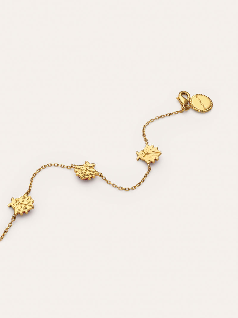 Pulsera Mariquita Baño Oro