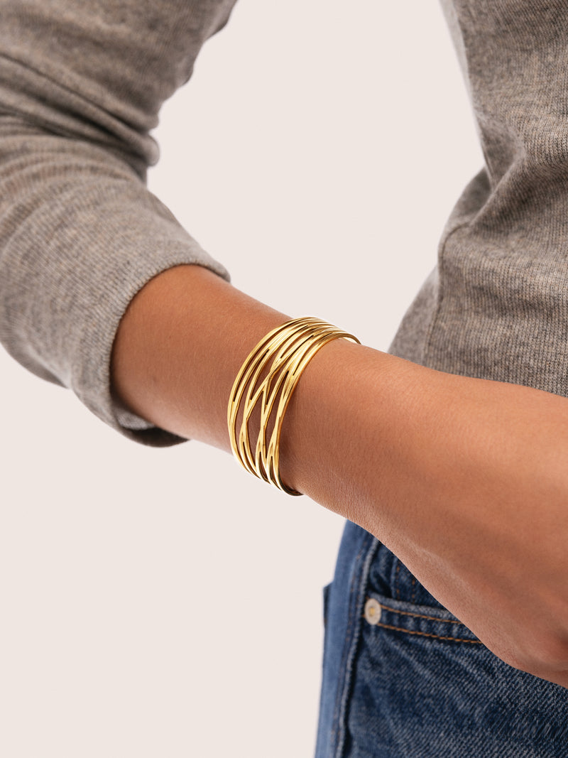 Odyssey Cuff Bracelet Gold-Plated Steel