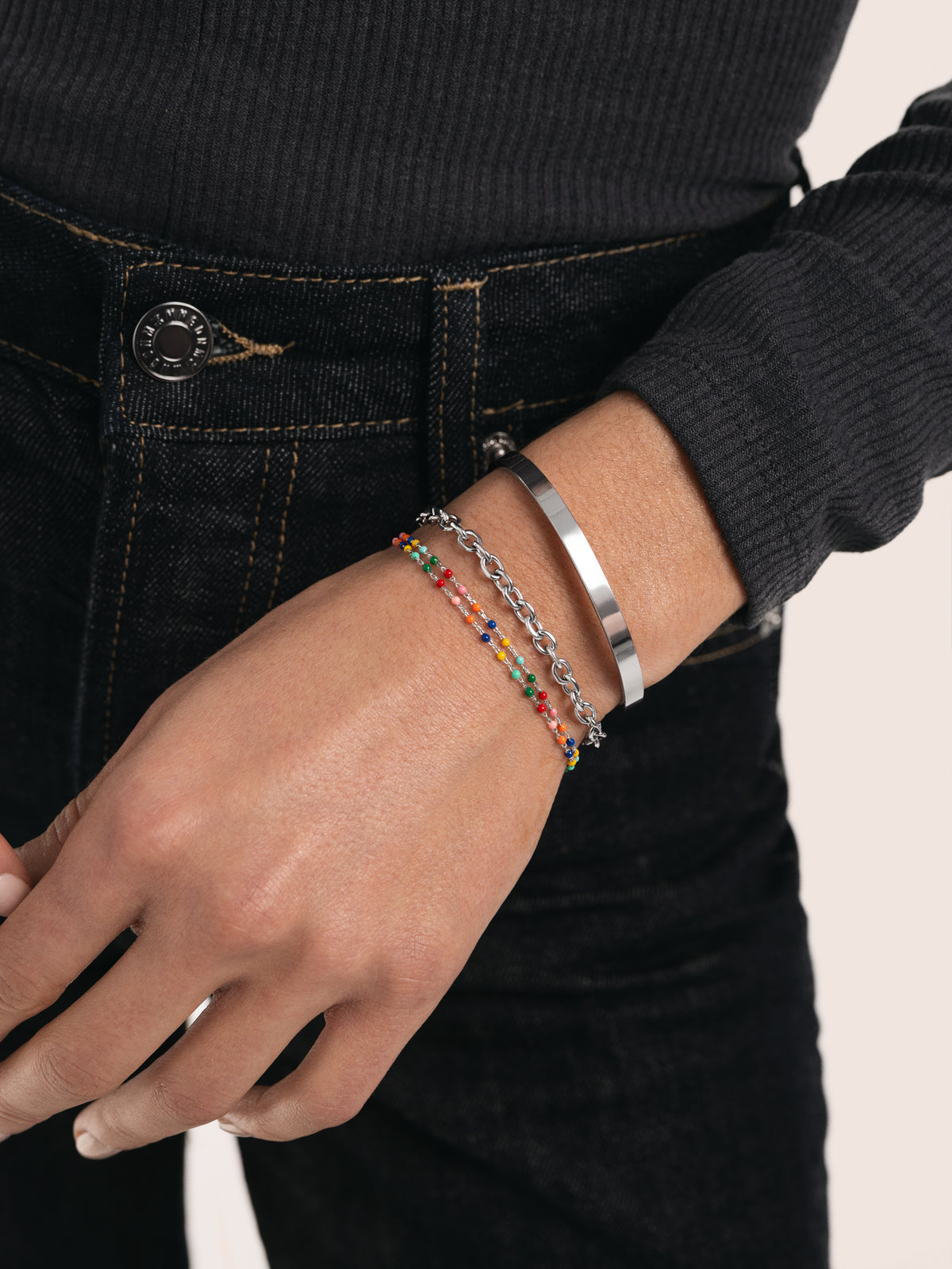 Bracciale Dots Colors Enamel Acciaio - vista 4