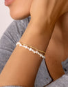 Pulsera Pearl Chain Acero Baño Oro