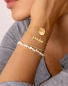 Pearl Chain Stainless Steel Gold Bracelet 