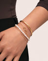 Pearl Chain Stainless Steel Gold Bracelet 