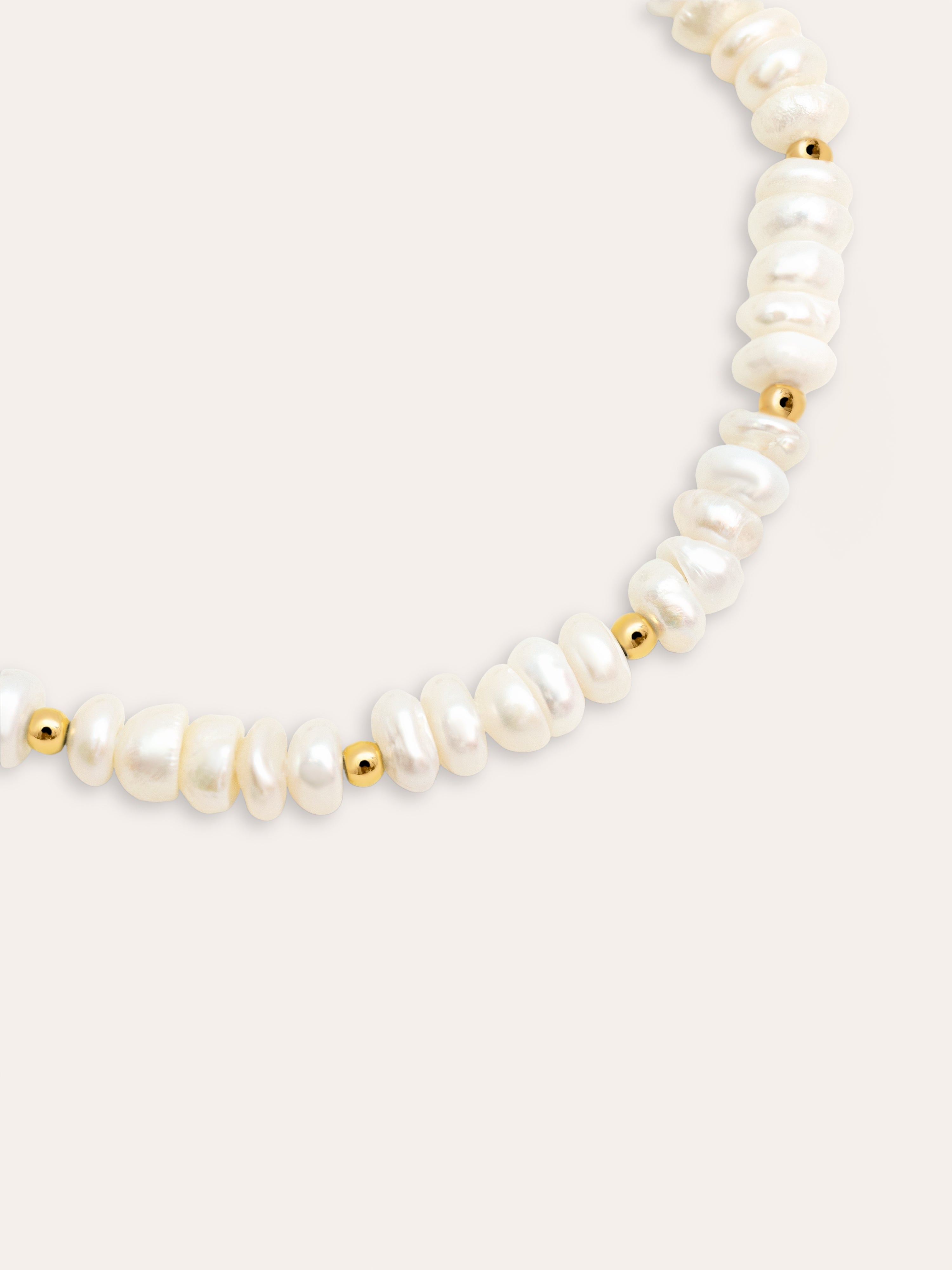 Pearls Dots Stainless Steel Gold Bracelet