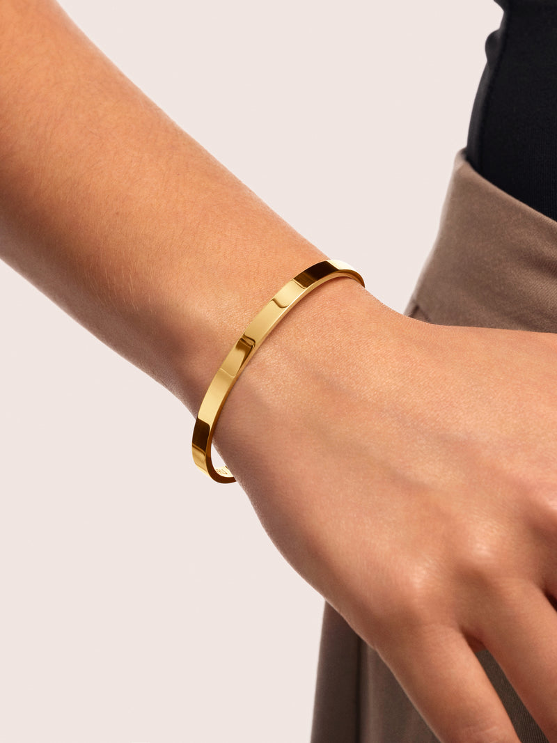 Bracelete Plate Aço Banho de Ouro
