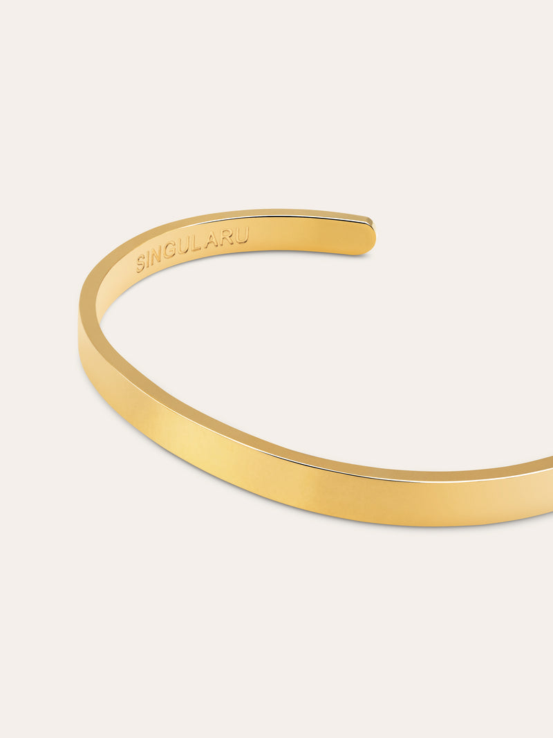 Bracelete Plate Aço Banho de Ouro