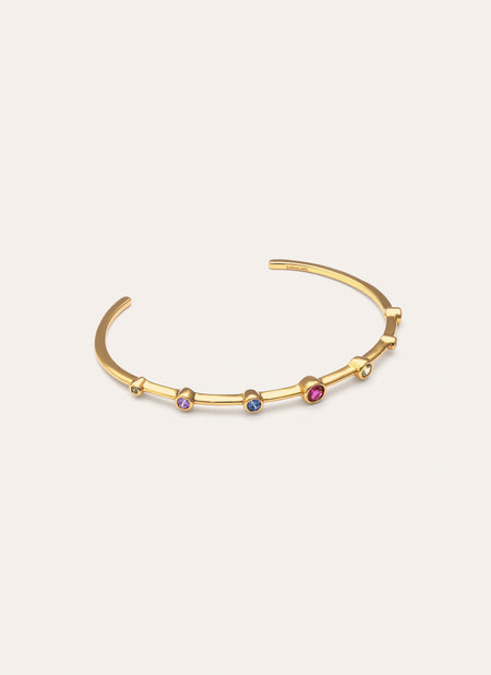 Brazalete Rainbow Bubbles Baño Oro