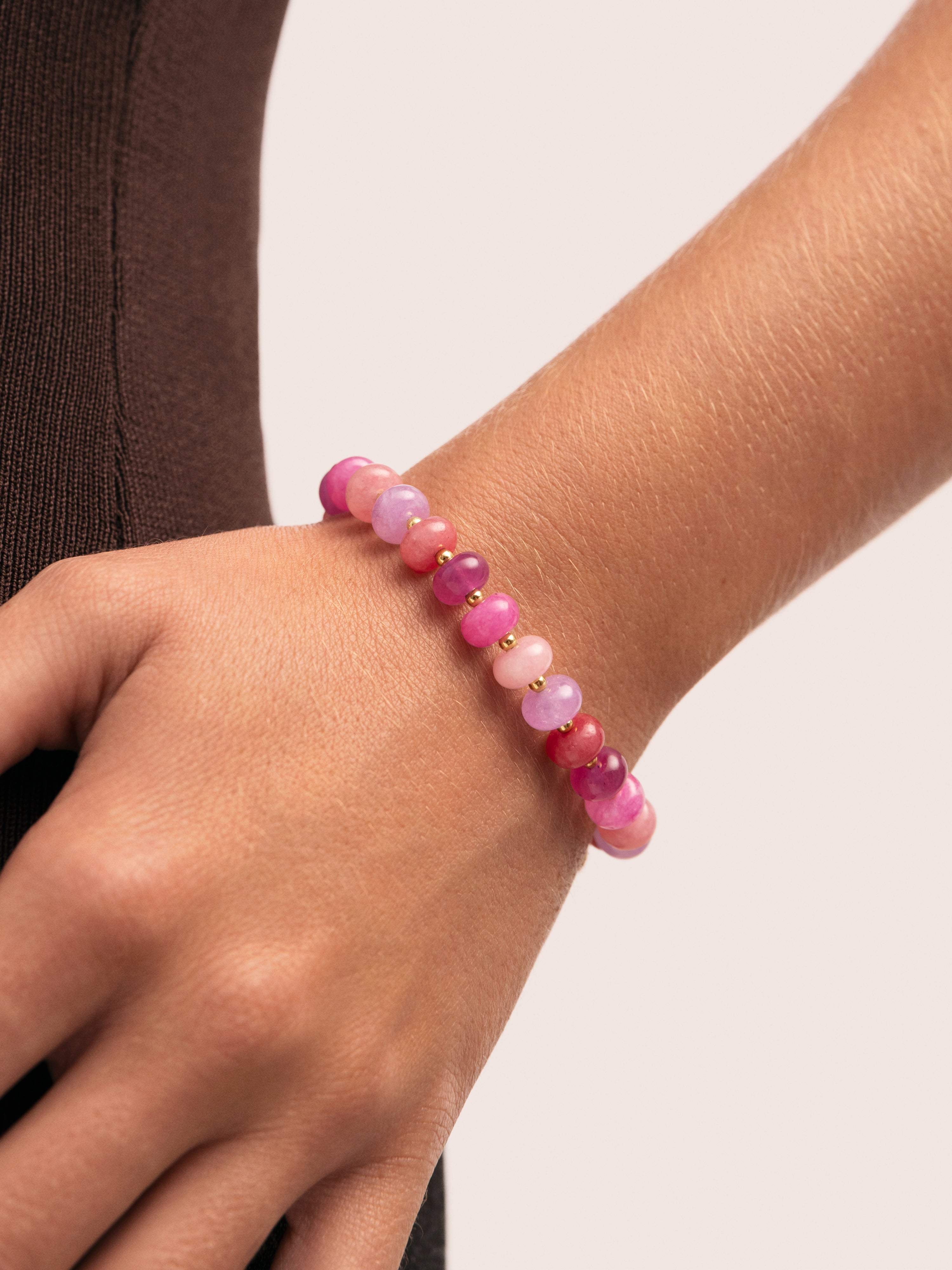 Rosé Stones Stainless Steel Gold Bracelet