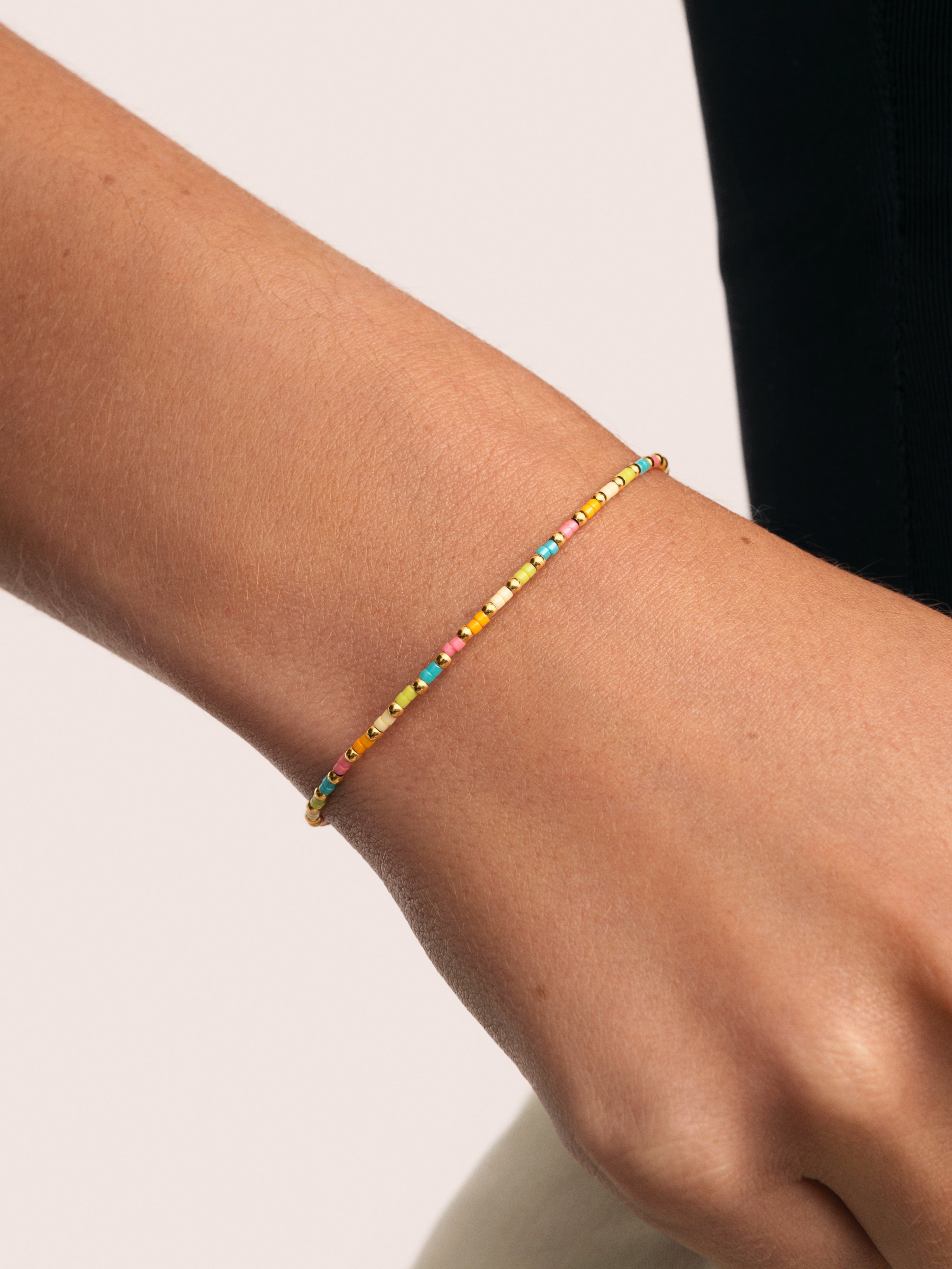 Pulsera Sweet Colors Acero Baño Oro