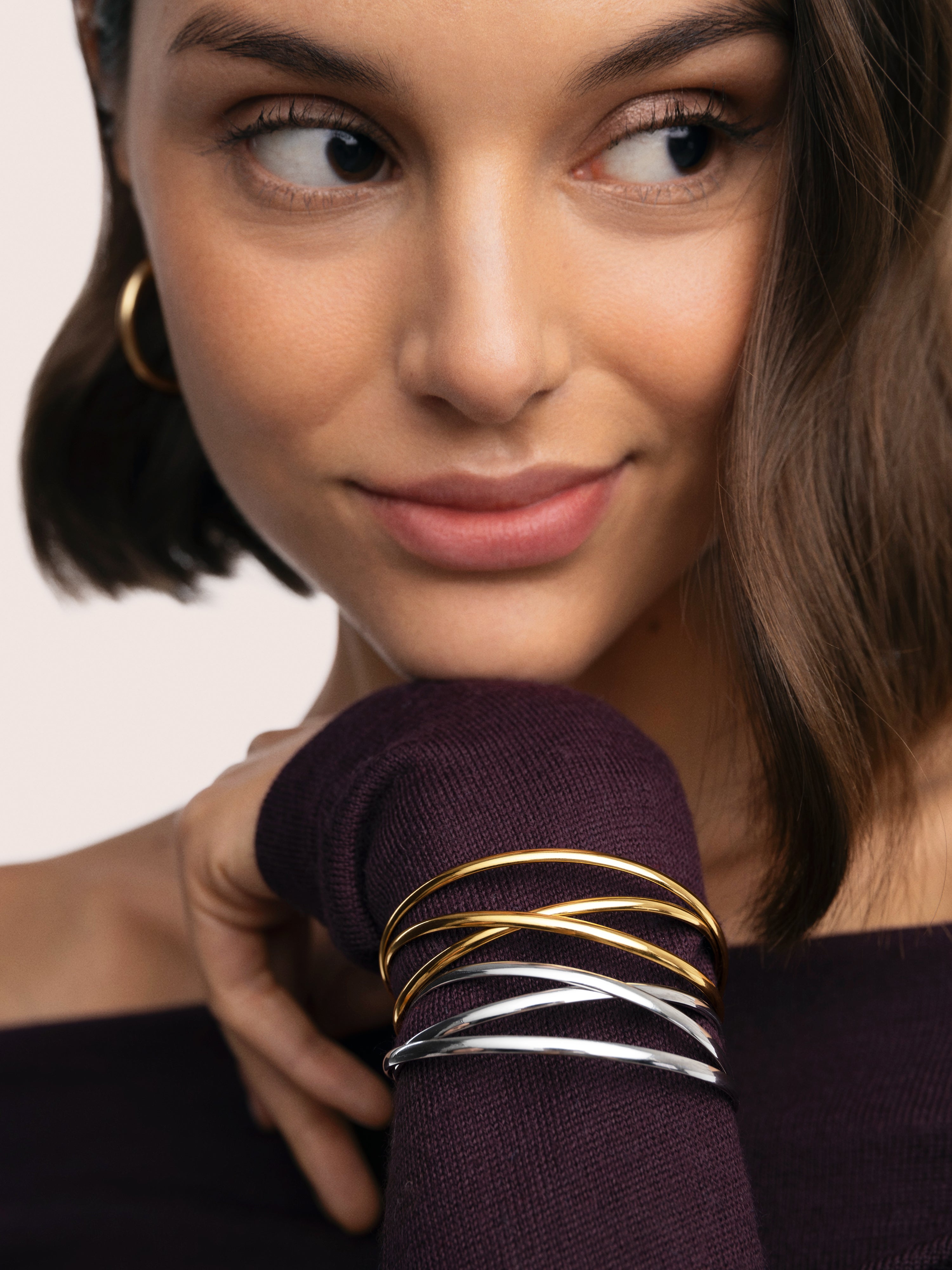 Brazalete Triple Diana Acero