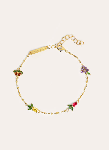 Pulsera Tropical Fruits Plata Baño Oro