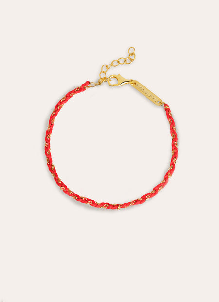 Yarn Red Gold Bracelet 