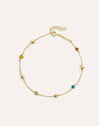 Bahia Dots Colors Gold Anklet