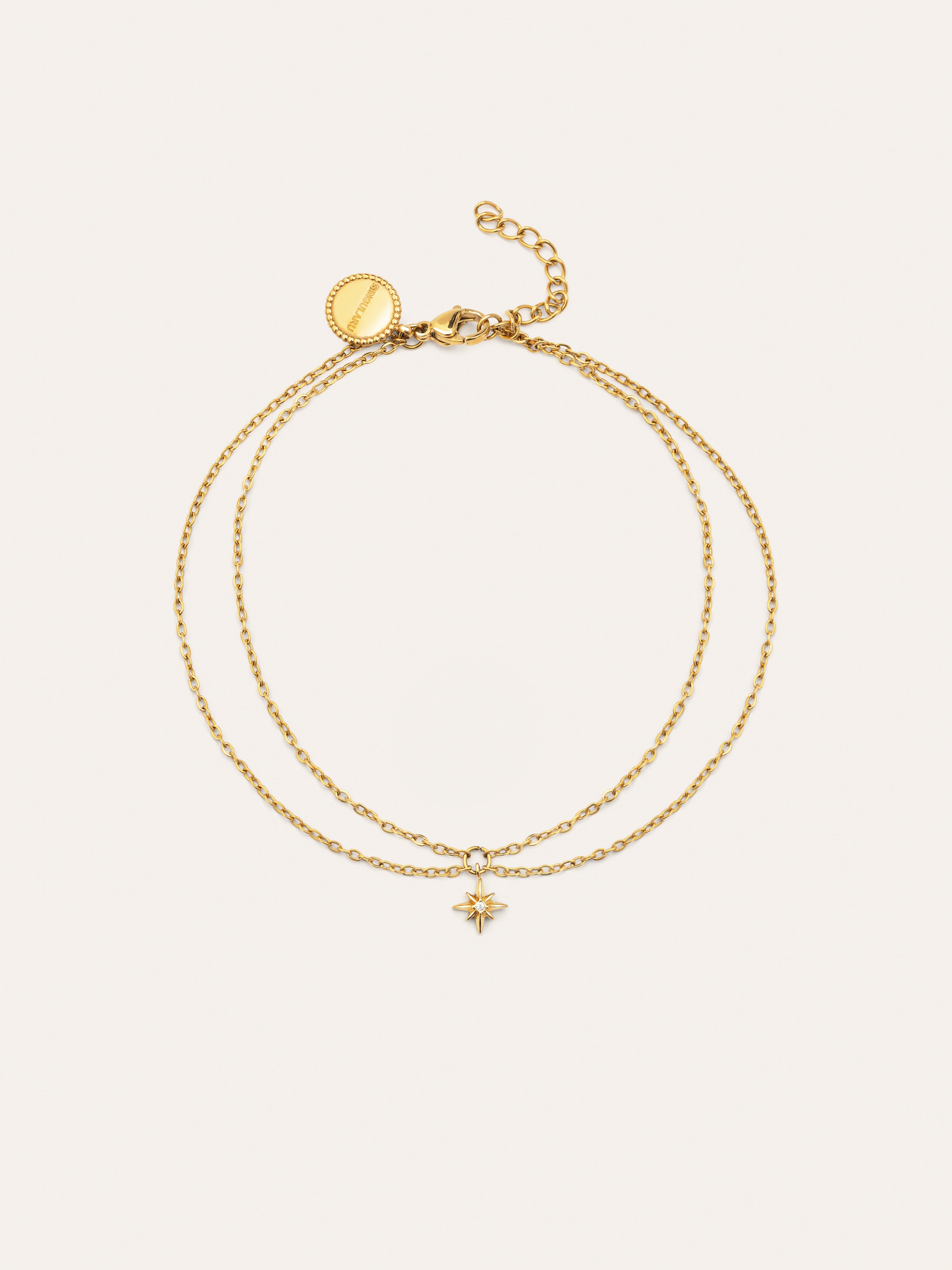 Tobillera Boho Star Acero Baño Oro