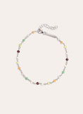 Crystals Colors Silver Anklet