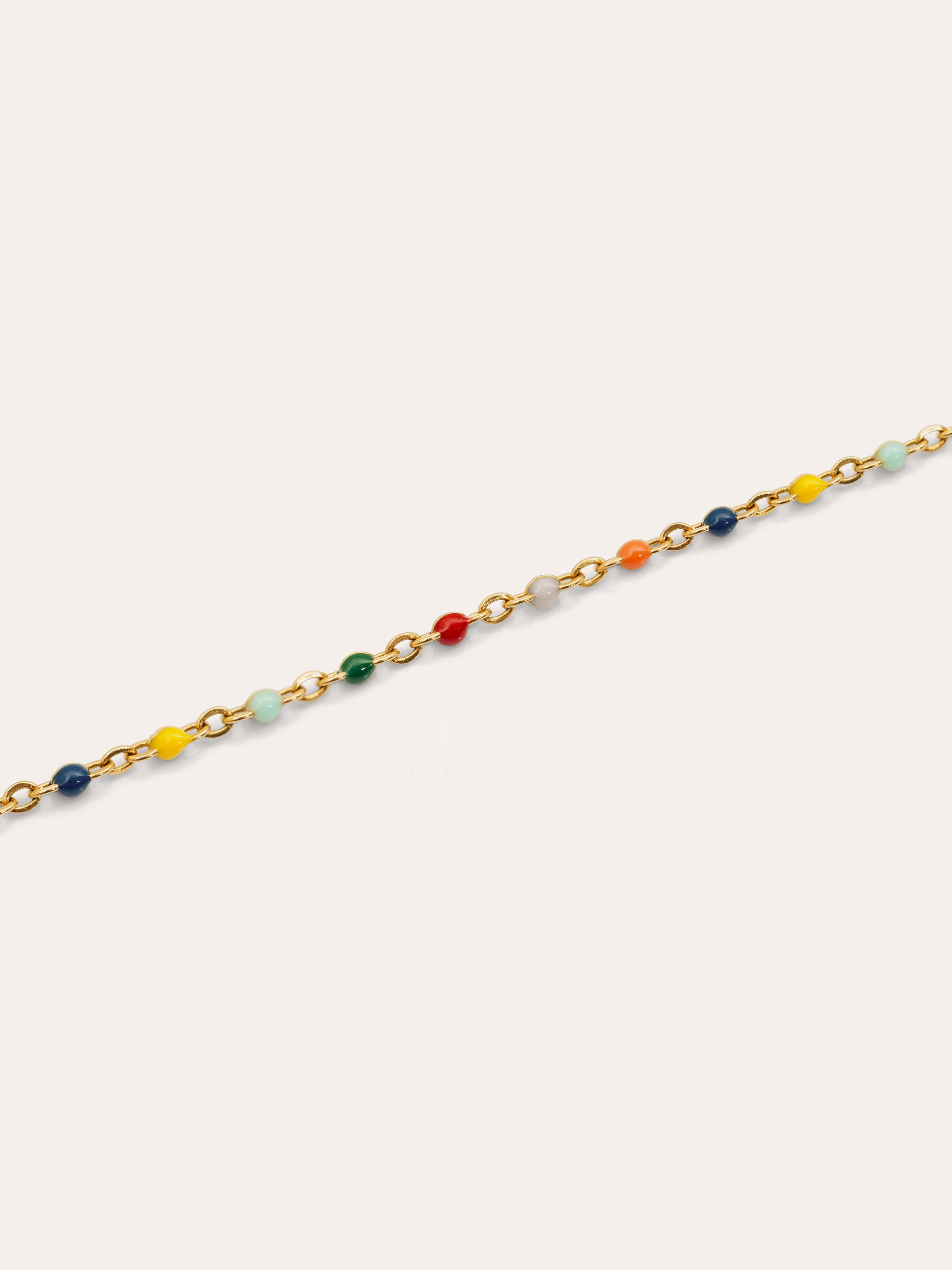 Tobillera Dots Colors Enamel Acero Baño Oro