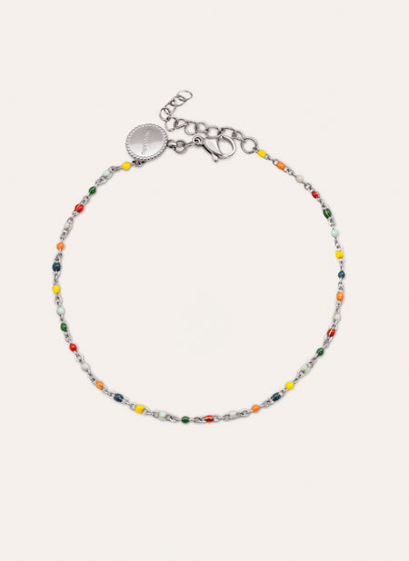 Tobillera Dots Colors Enamel Acero
