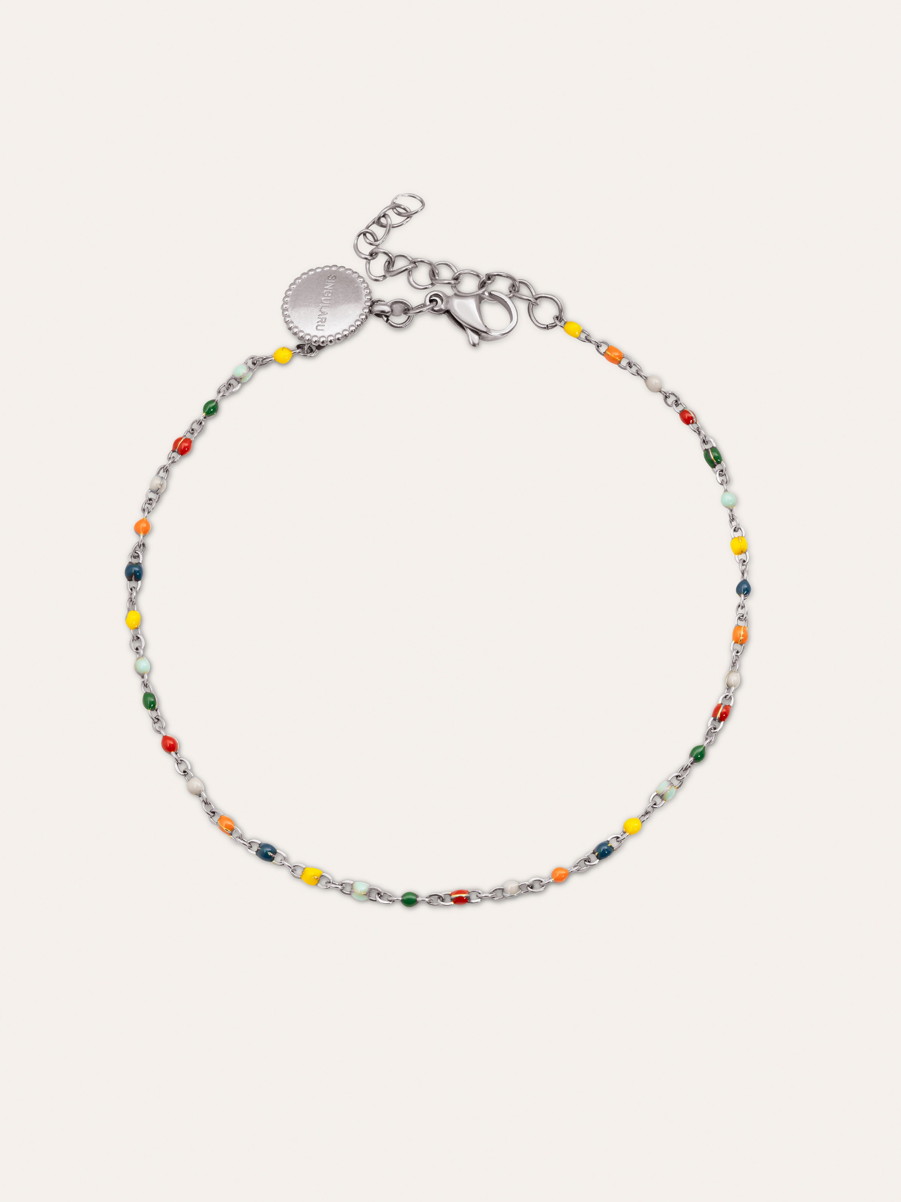 Tobillera Dots Colors Enamel Acero