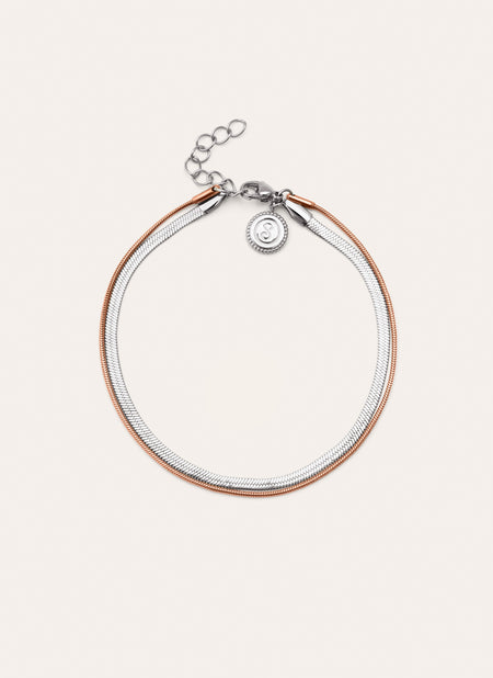 Tobillera Doble Lisse Tail Acero