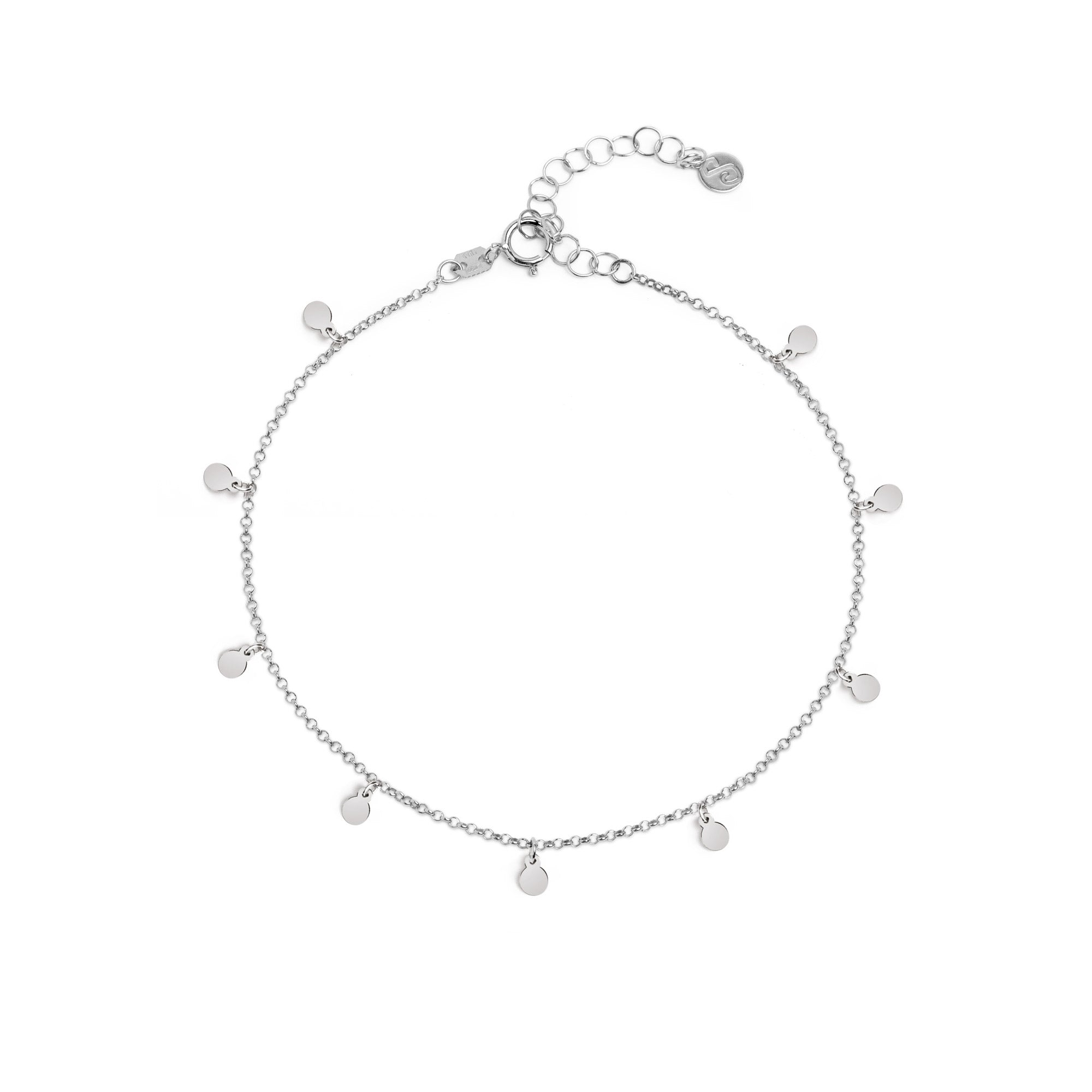 Mini Moons 3mm Silver Anklet