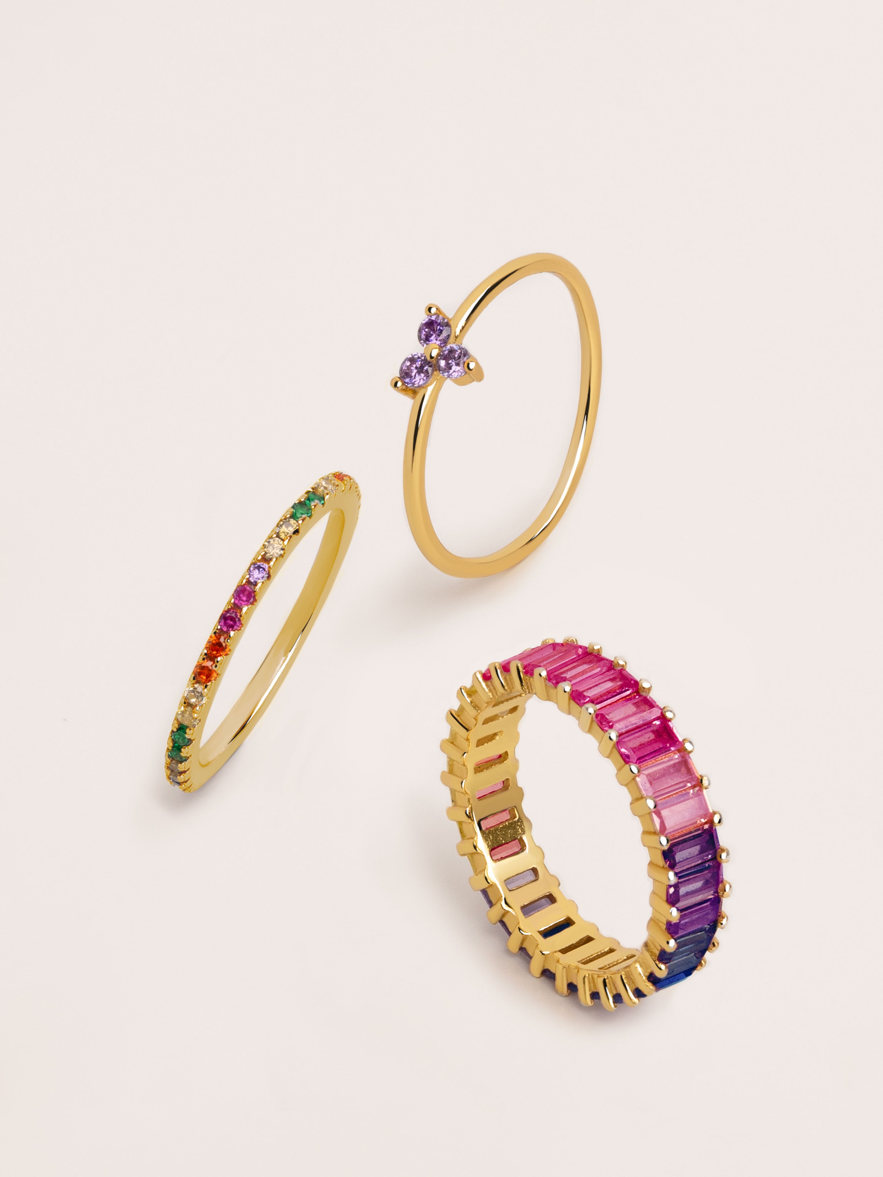 Anello Trebol Lavande placcato Oro