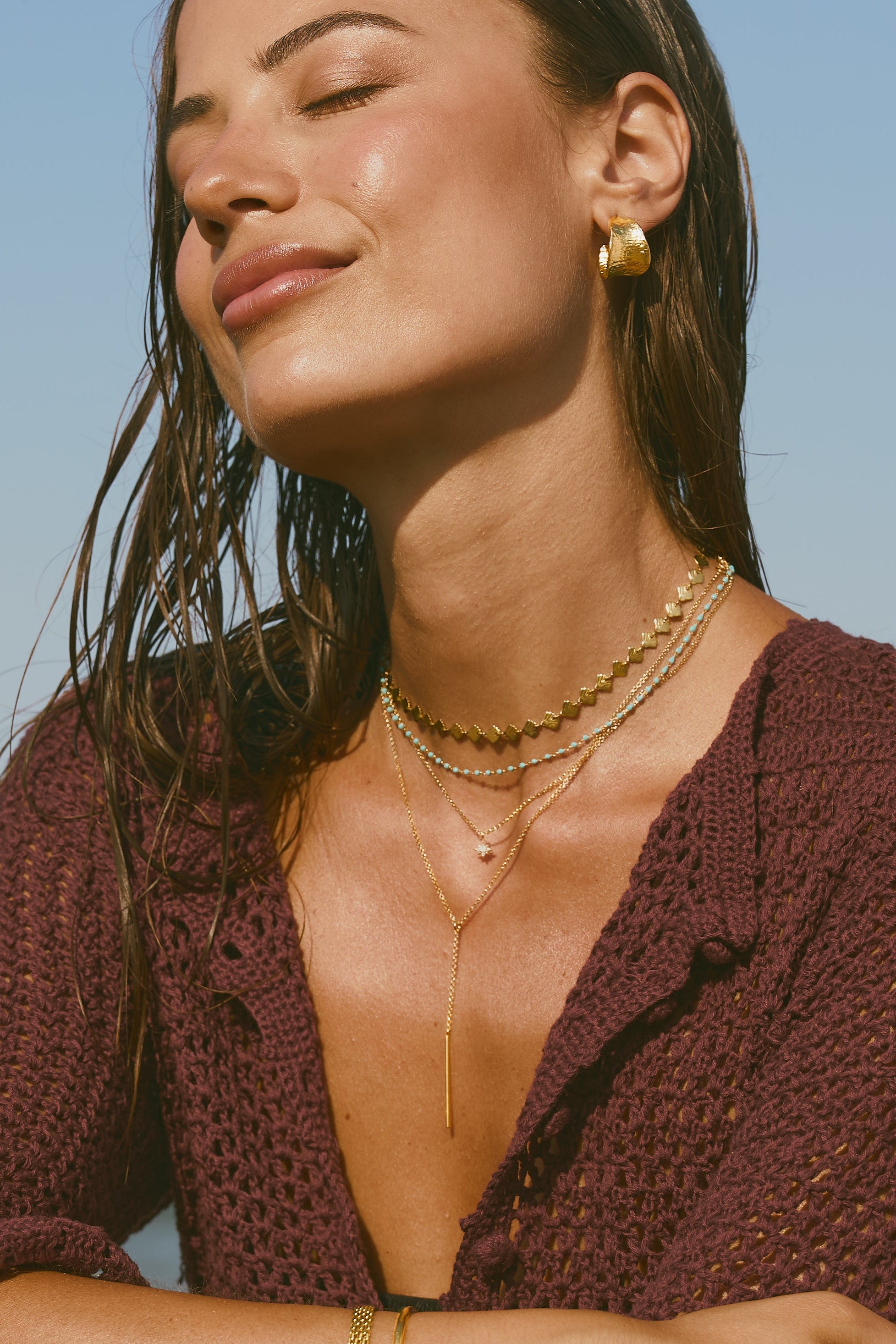 Pendientes Boho Baño Oro