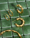 Sugarcane Stainless Steel Gold Hoop Earrings