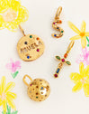 Organic Personalized Colors Gold Charm