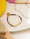 Mama Heart Tourmaline Stainless Steel Bracelet