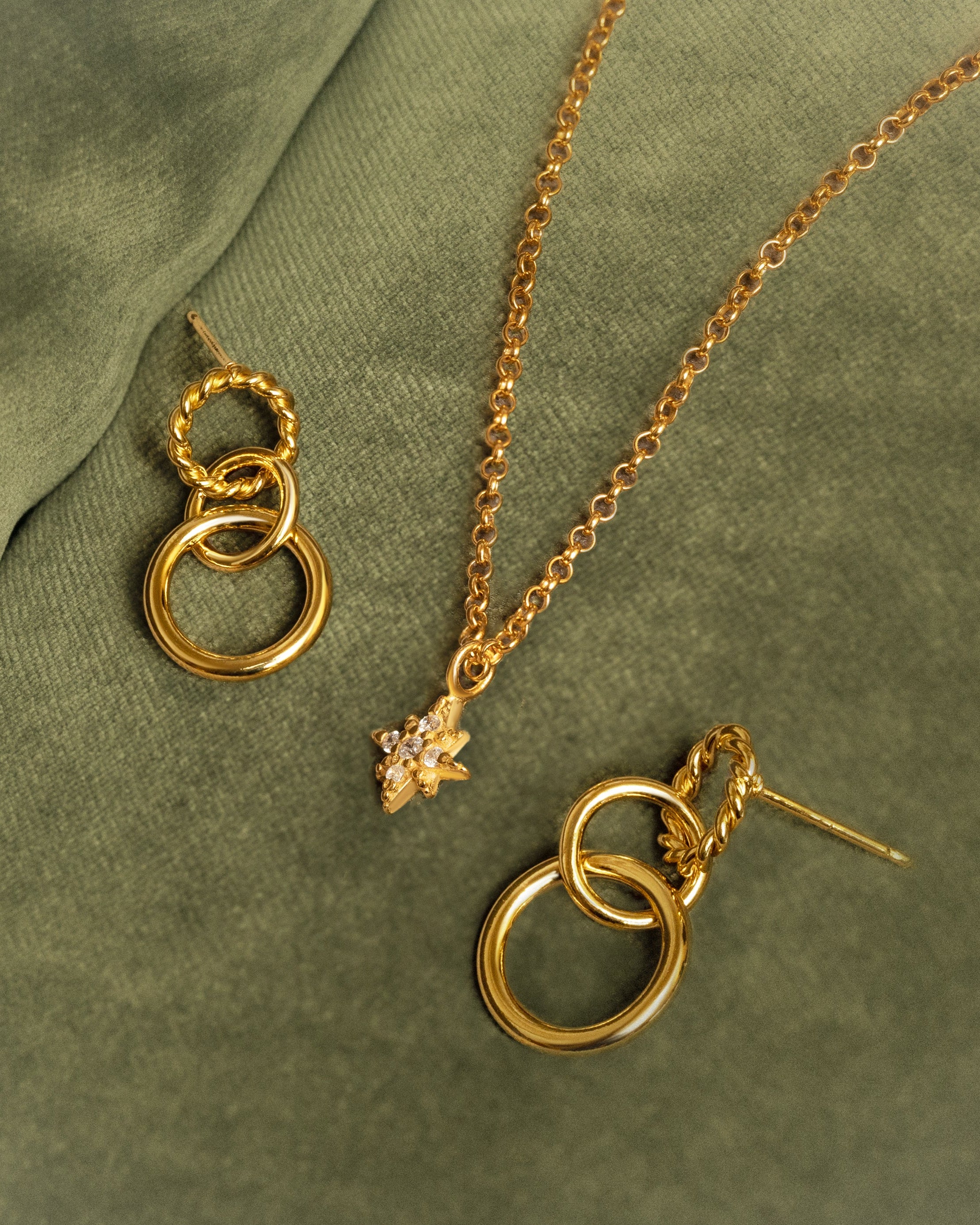 Collar Polar Star Plata Baño Oro