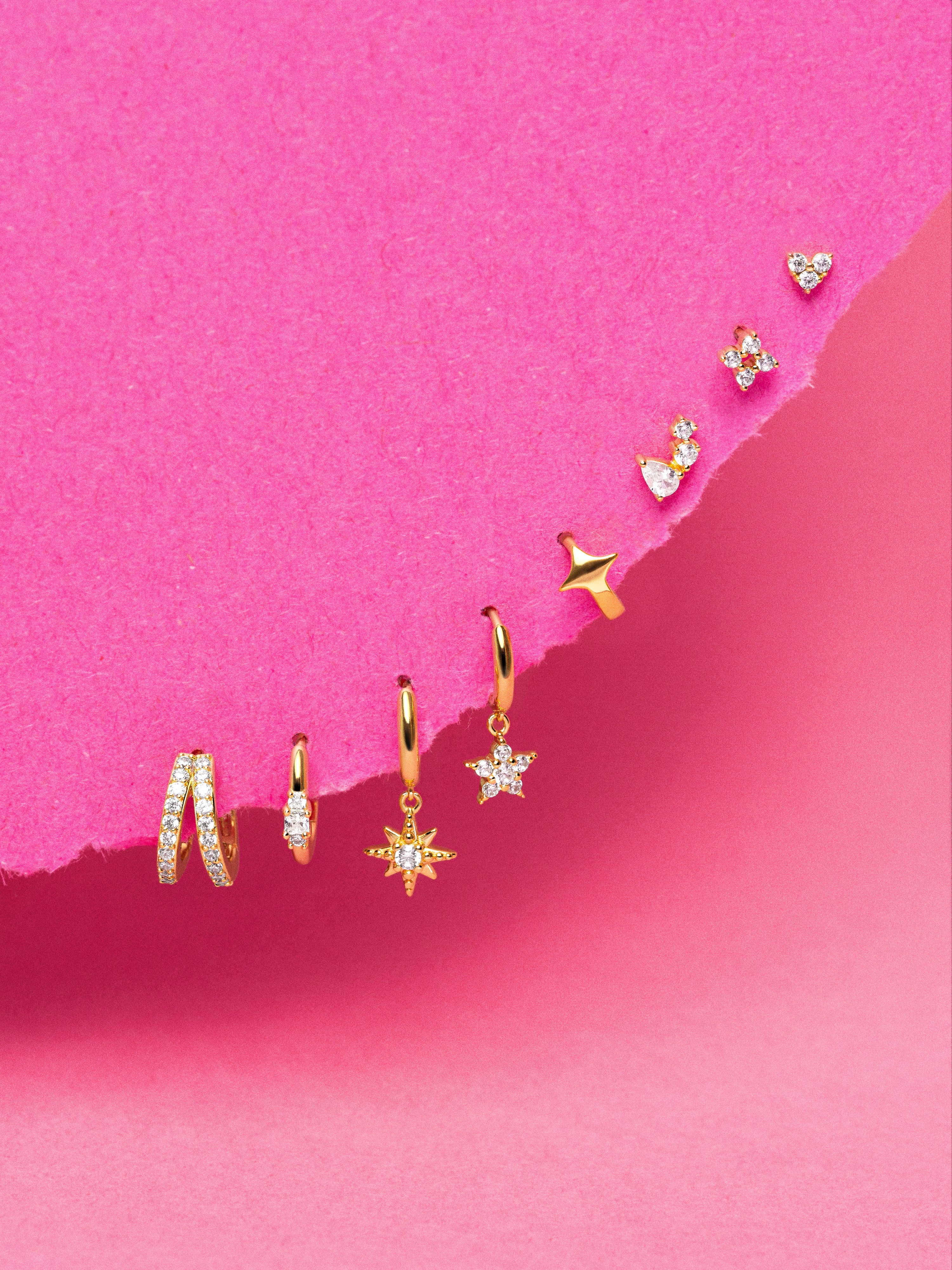 Heart Spark Gold Single Earring 