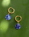 Boucles D’oreilles Créoles Santorini Stone Plaqué Or