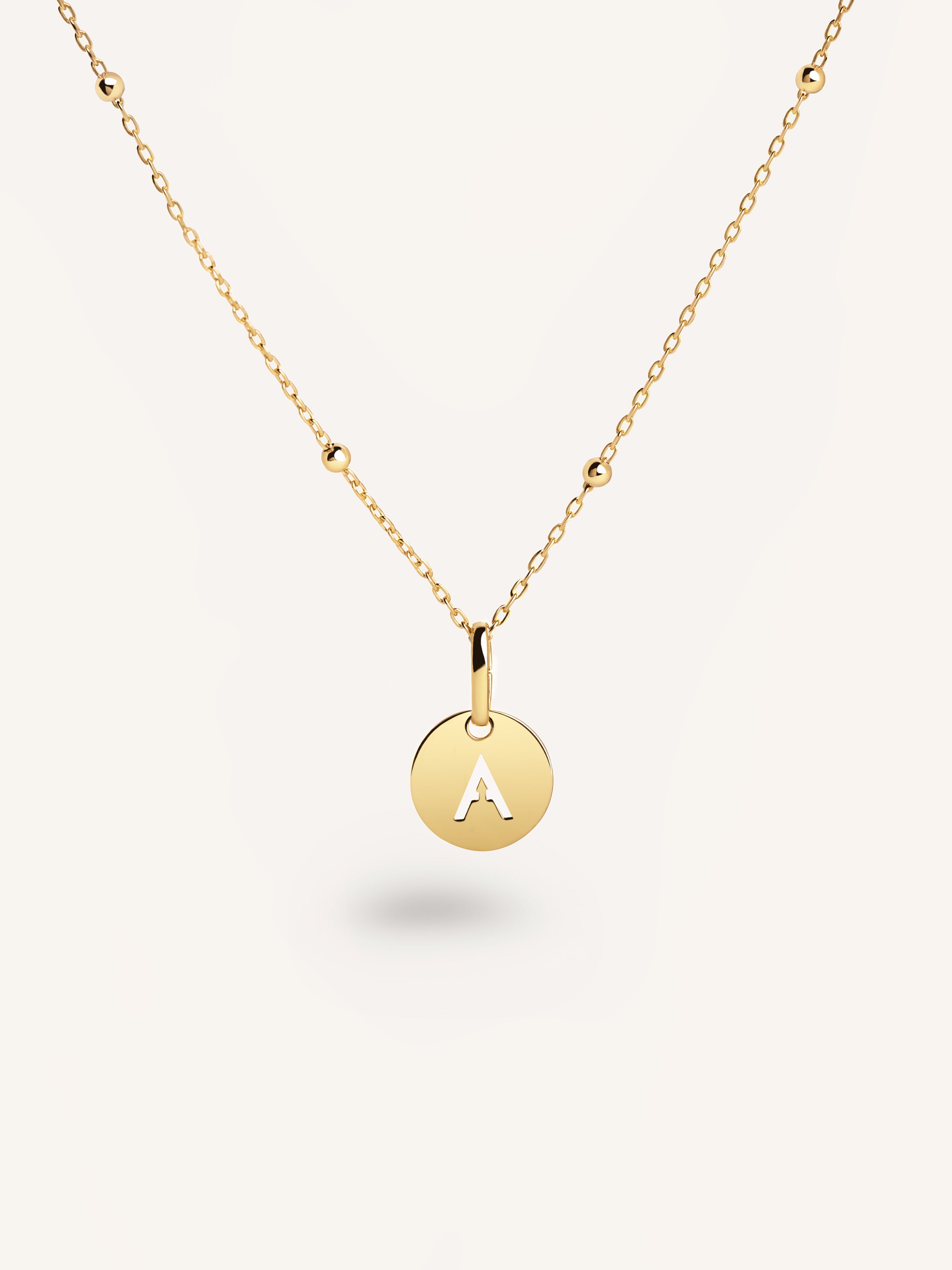 Gepersonaliseerde ketting Mini Medallion verguld met goud
