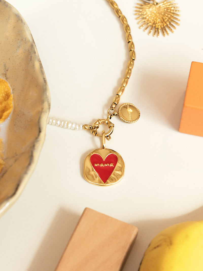 Charm Mamá Lovely Heart Plaqué Or