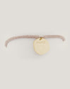 Personalized Medallion Organic Pink Stainless Steel Gold Bracelet