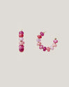 Rosé Stones Stainless Steel Gold Earrings 