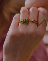 Ring Kleeblatt Achat 18kt vergoldet